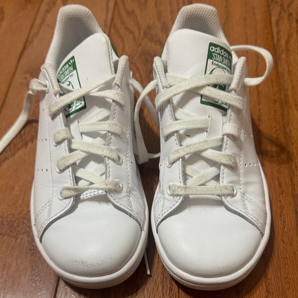 Adidas Kids Stan Smith White and Green Sneakers size 12.5C